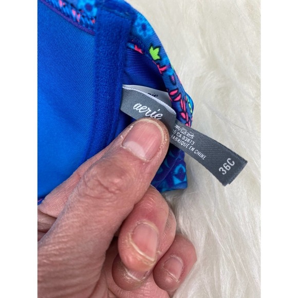 Aerie NINA Size 36C Blue Push Up Bikini Top - Picture 4 of 7